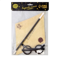 Хэллоуин. Карнавальный набор &laquo;Волшебник Гарри&raquo; (очки + палочка + письмо)