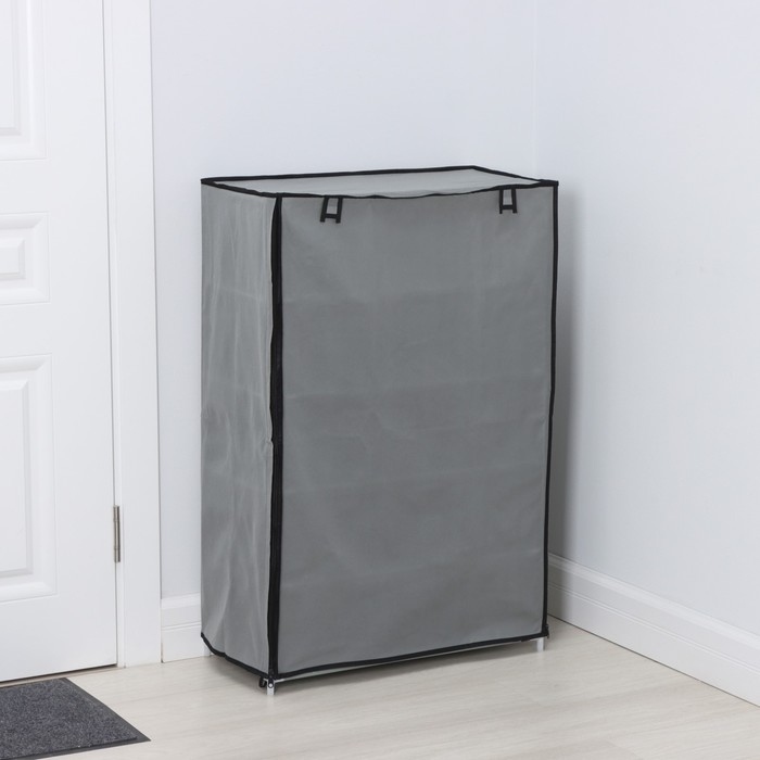 Полка для обуви с чехлом LaDо́m, 5 уровней, 60&times;30&times;90 см, цвет серый