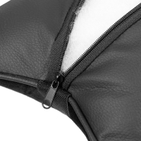 Подушка автомобильная косточка, на подголовник, 27&times;17 см, велюр, чёрный с строчкой