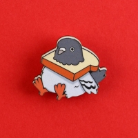 Значок деревянный «Голубь» , серия мемы ,3,2 х 3 см Значок деревянный «Голубь» , серия мемы ,3,2 х 3 см