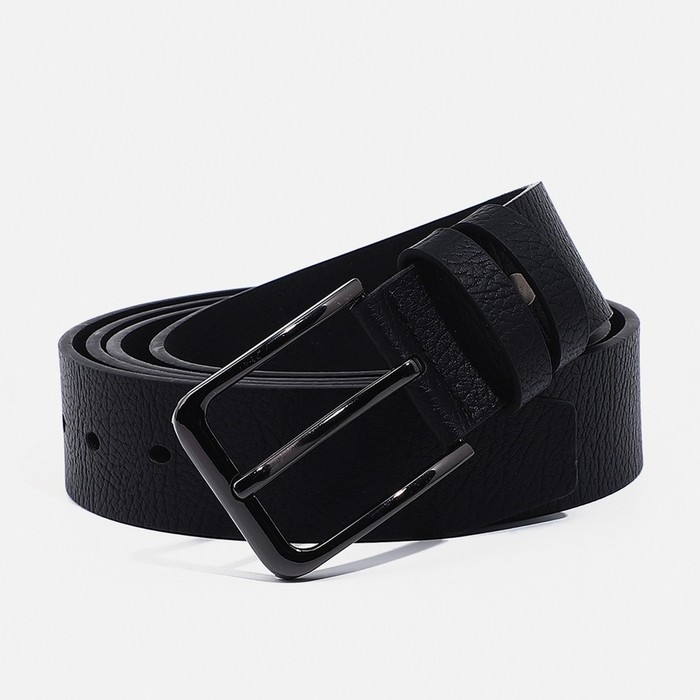 Ремень мужской &laquo;Великан&raquo;, ширина 4 см, винт, пряжка металл, цвет чёрный