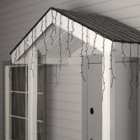 Гирлянда &laquo;Бахрома&raquo; 4 &times; 0.6 м, IP44, тёмная нить, 180 LED, свечение бело-синее, мигание, 220 В