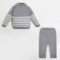 Комплект вязаный Крошка Я "Trendy" рост 68-74 см, цвет серый