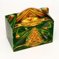 Подарочная коробка "Праздничный шелк взеленом" новогодняя Чемоданчик средний 20 x 12 x 19 см 1065302 Подарочная коробка "Праздничный шелк взеленом" новогодняя Чемоданчик средний 20 x 12 x 19 см 1065302