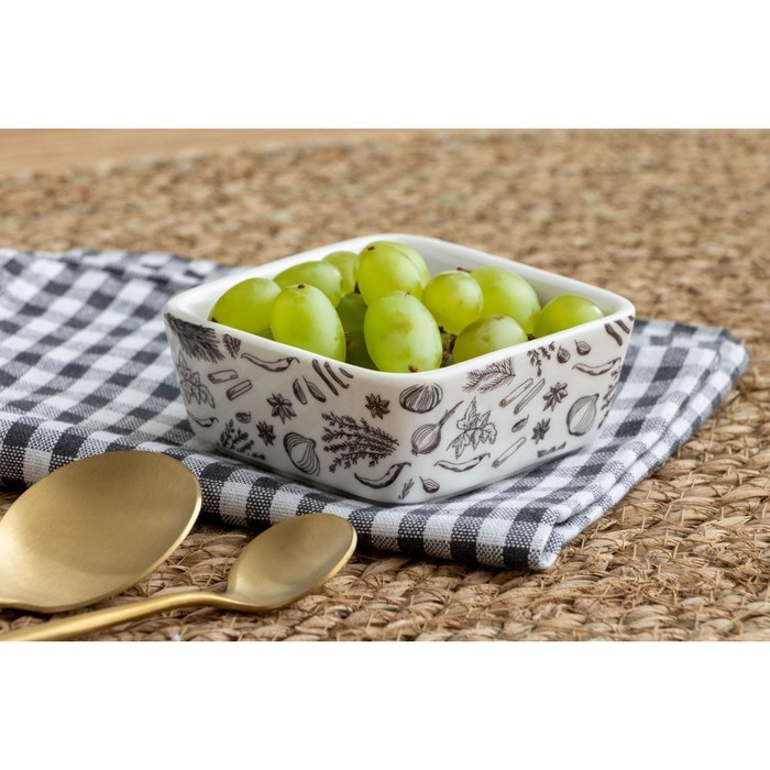 Соусник керамический Kitchen, 8.5 х 8.5 х 3.5 см, цвет белый Соусник керамический Kitchen, 8.5 х 8.5 х 3.5 см, цвет белый