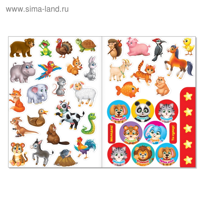 Наклейки многоразовые «Загадки о животных», формат А4 Наклейки многоразовые «Загадки о животных», формат А4