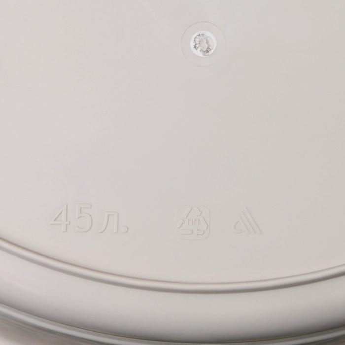 Корзина для белья угловая с крышкой, 45 л, 37&times;50&times;56 см, цвет слоновая кость