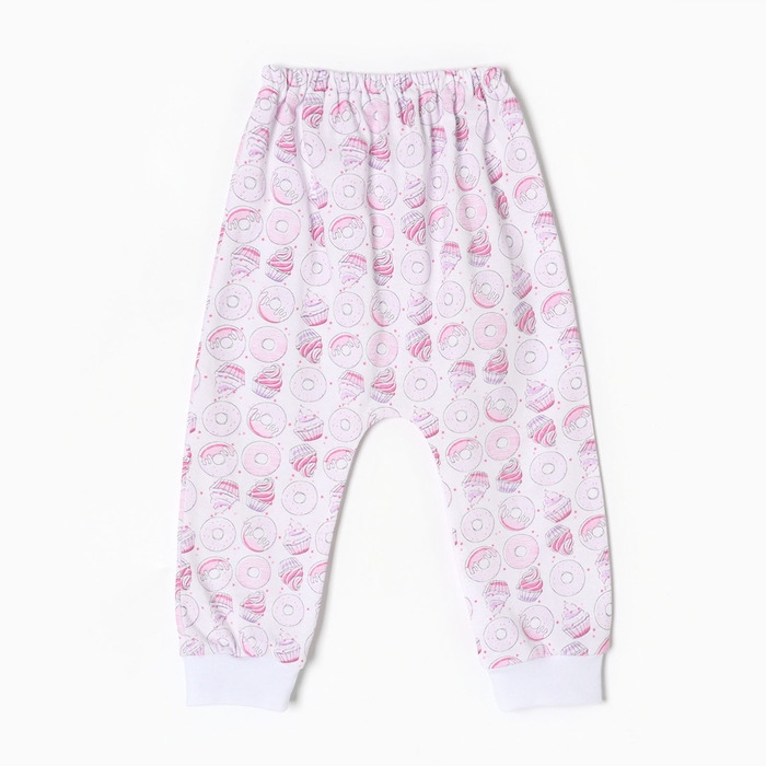 Штанишки детские, цвет белый/бублики, рост 80 см Штанишки детские, цвет белый/бублики, рост 80 см