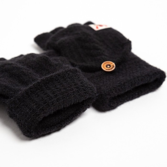 Митенки женские MINAKU однослойные, р-р 23 см, цв.чёрный Митенки женские MINAKU однослойные, р-р 23 см, цв.чёрный