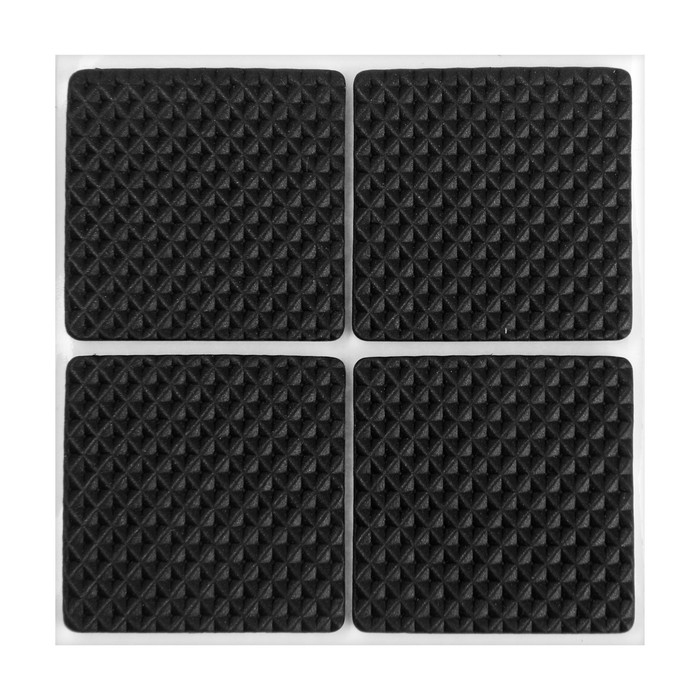 Набор накладок мебельных, полимерныхх, 28 шт., 2,5х2,5; d=2,5; 3,8х3,8, цвет черный