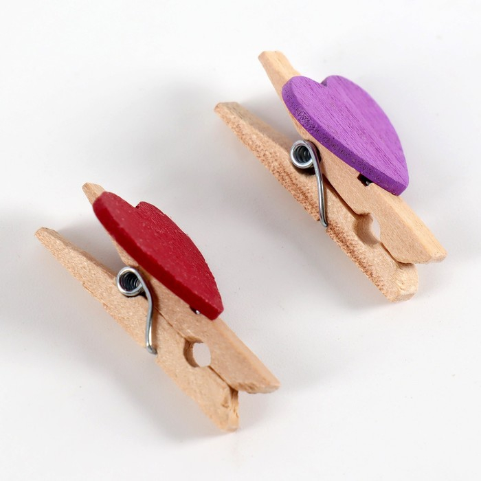 Набор прищепок в деревянной коробке «Сердечки» набор 50 шт. Набор прищепок в деревянной коробке «Сердечки» набор 50 шт.