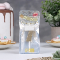 Свеча в торт "Манхеттен", цифра "7", белая с золотом, 5 см