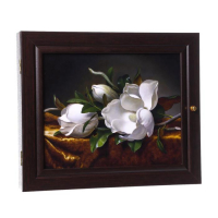 Ключница "Белые цветы" венге 26х31 см МИКС