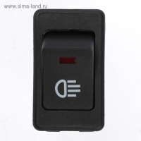 Кнопка выключатель, с подсветкой, пластик, чёрный