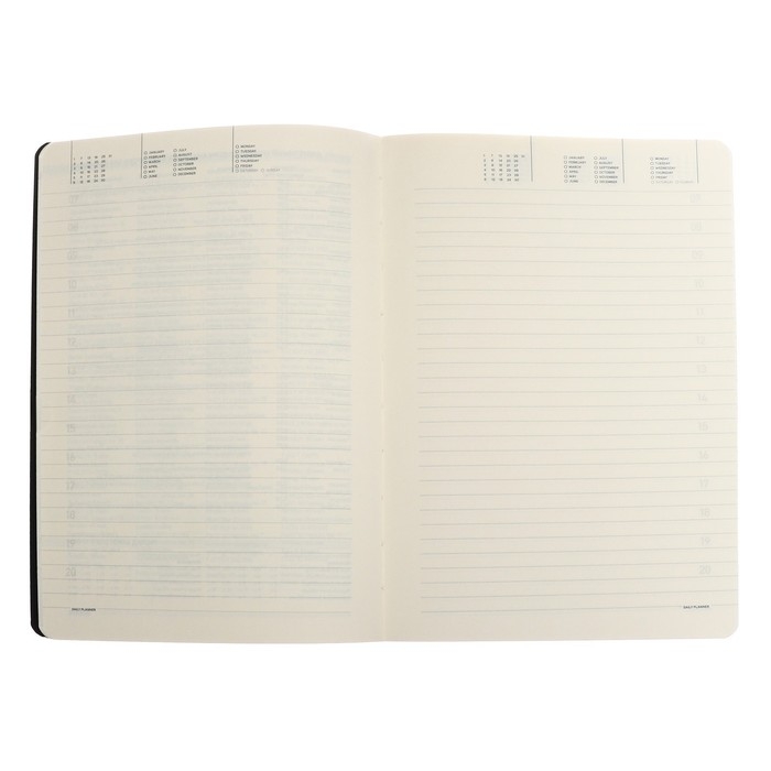 Ежедневник недатированный А5, 136 листов MEGAPOLIS JEANS, обложка искусственная кожа, ляссе, бежевый блок 70 г/м2, чёрный