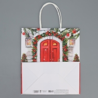 Пакет подарочный новогодний крафтовый &laquo;Добро пожаловать&raquo;, 22 х 25 х 12 см, Новый год