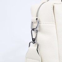 Сумка-саквояж на молнии, длинный ремень, цвет белый