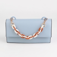 Цепочка для сумки, пластиковая, с карабинами, 24 &times; 18 мм, 30 см, цвет коричневый/белый/золотой