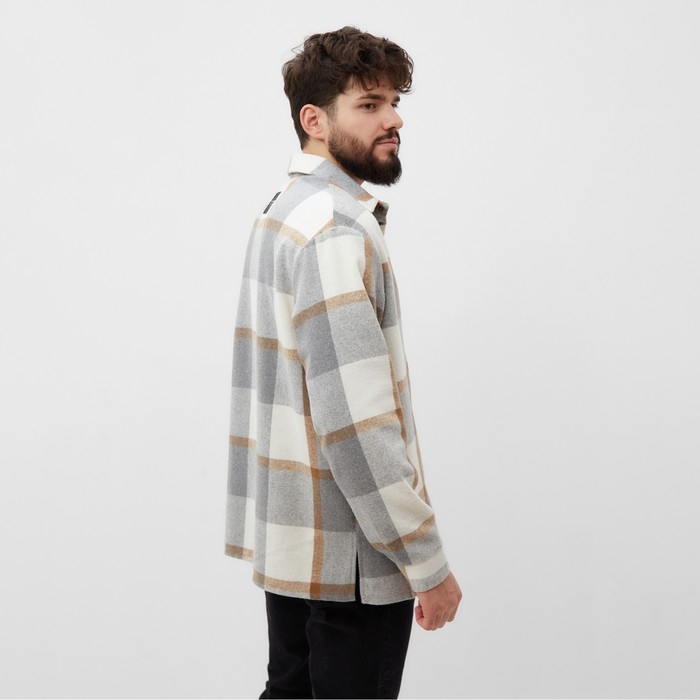 Рубашка мужская в клетку MIST, размер 56, серый