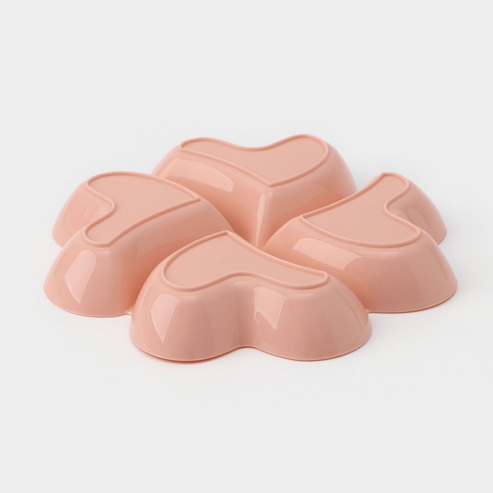 Менажница &laquo;Сердце&raquo;, 22,5&times;3 см, 4 секции, цвет МИКС