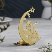 Новый год Подсвечник "Луна" металл на одну свечу, 7,1х10,8х14,7 см, золотой Новый год Подсвечник "Луна" металл на одну свечу, 7,1х10,8х14,7 см, золотой