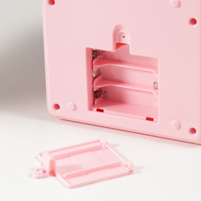 Копилка пластик Копилка пластик "Сейф. Барашка" кодовый замок, звук АА розовый 13х12х19 см