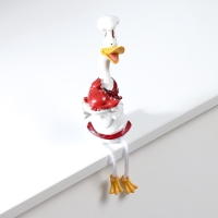 Сувенир полистоун "Гусь повар с морскими гадами" МИКС 6,5х8,5х26 см