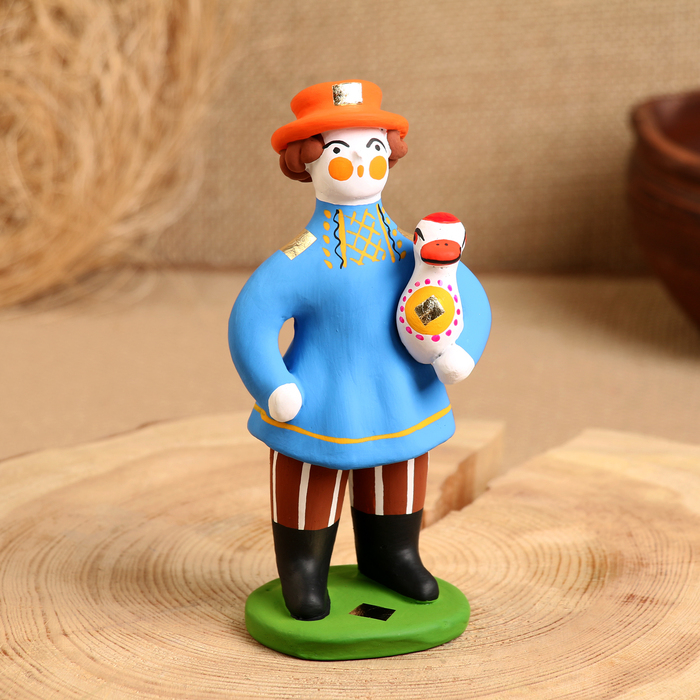 Дымковская игрушка &laquo;Мужик с подарком&raquo;, микс