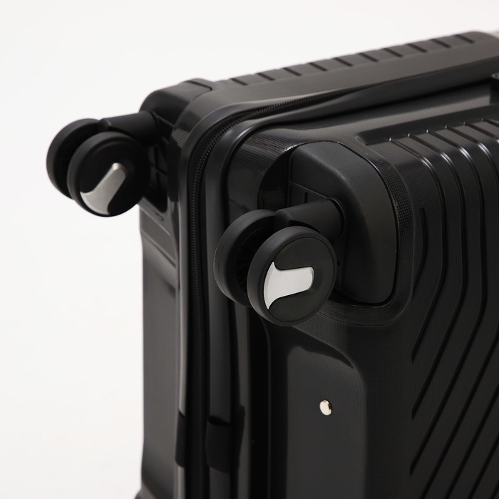 Чемодан средний 69 л (M), отдел на молнии, кодовый замок, 4 колеса, цвет чёрный