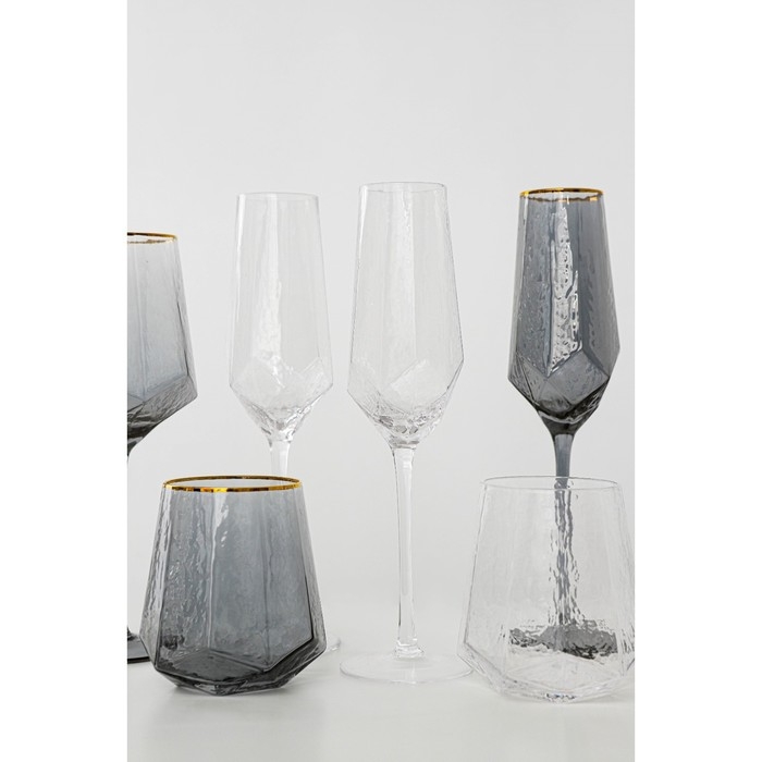 Набор стаканов стеклянных Magistro &laquo;Дарио&raquo;, 450 мл, 10&times;11,5 см, 6 шт, цвет графит