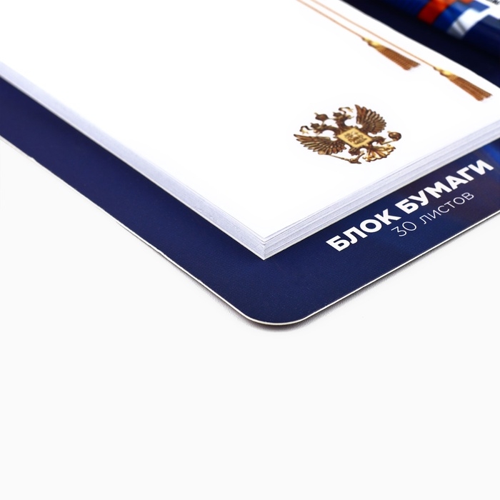 Набор ручка шариковая и блок бумаги 30 л Набор ручка шариковая и блок бумаги 30 л "23 февраля"