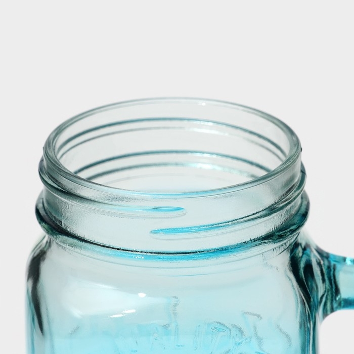 Кружка стеклянная с крышкой и трубочкой Доляна &laquo;Галерея&raquo;, 500 мл, 11&times;8&times;13,5 см, цвет МИКС