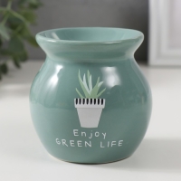 Аромалампа керамика "Растение в горшке" бирюзовая 7,2х7,2х7,8 см Аромалампа керамика "Растение в горшке" бирюзовая 7,2х7,2х7,8 см