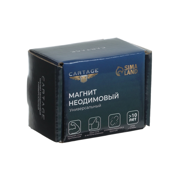 Магнит неодимовый Cartage с петлёй для авто, d 32 мм, сцепление 17 кг Магнит неодимовый Cartage с петлёй для авто, d 32 мм, сцепление 17 кг