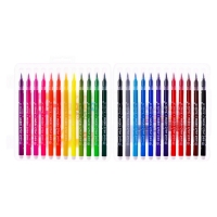 Набор акварельных маркеров 24 цвета с наконечником кистью в пластиковом пенале