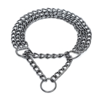 Ошейник - полуудавка металлический трехрядный, 40 см, толщина проволоки 2 мм, черный Ошейник - полуудавка металлический трехрядный, 40 см, толщина проволоки 2 мм, черный