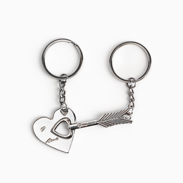 Брелок для ключей парный, &laquo;Беру твое сердечко в заложники&raquo;, металл, 9 х 14 см