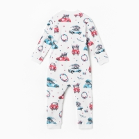 Комбинезон детский MINAKU "New Year's cars", цвет белый, рост 62-68 см