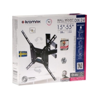 Кронштейн Kromax DIX-24, для ТВ, наклонно-поворотный, 15-55", до 35 кг, 38-140 мм, черный