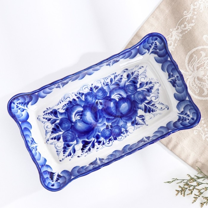 Блюдо под заливное, гжель Блюдо под заливное, гжель