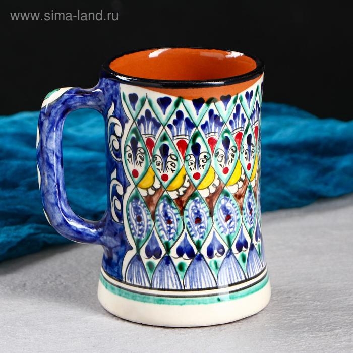 Кружка Риштанская Керамика Кружка Риштанская Керамика "Цветы", 500 мл, синий микс