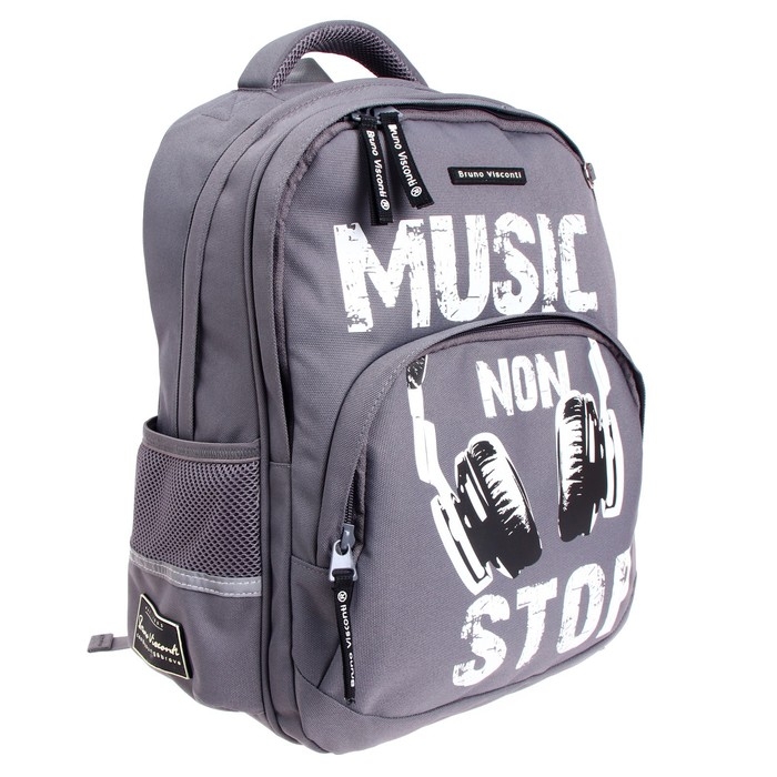 Рюкзак молодежный Bruno Visconti 40 x 30 x 17 см, Music, пенал в подарок