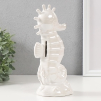 Копилка керамика "Морской конёк" перламутр 9,5х8,2х21 см Копилка керамика "Морской конёк" перламутр 9,5х8,2х21 см