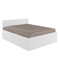 Кровать 1600 с ящиками и основанием Мадера, с/м 1600х2000, Белый Кровать 1600 с ящиками и основанием Мадера, с/м 1600х2000, Белый
