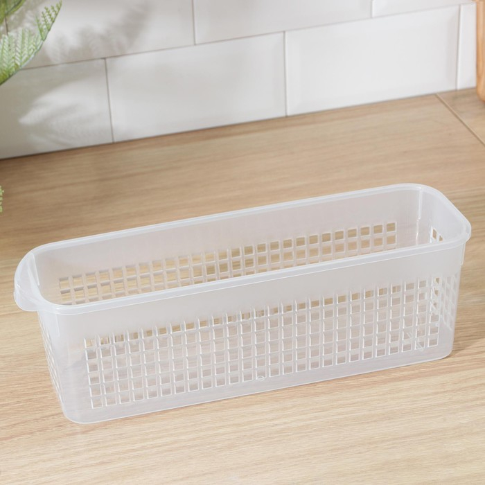 Корзина для хранения Доляна, 37,5&times;10,5&times;12 см, цвет прозрачный