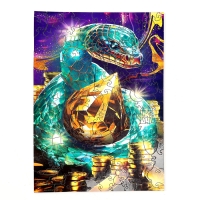 Пазлы фигурные деревянные на новый год «Змея. Сокровищница», 148 элементов, символ года 2025 Пазлы фигурные деревянные на новый год «Змея. Сокровищница», 148 элементов, символ года 2025