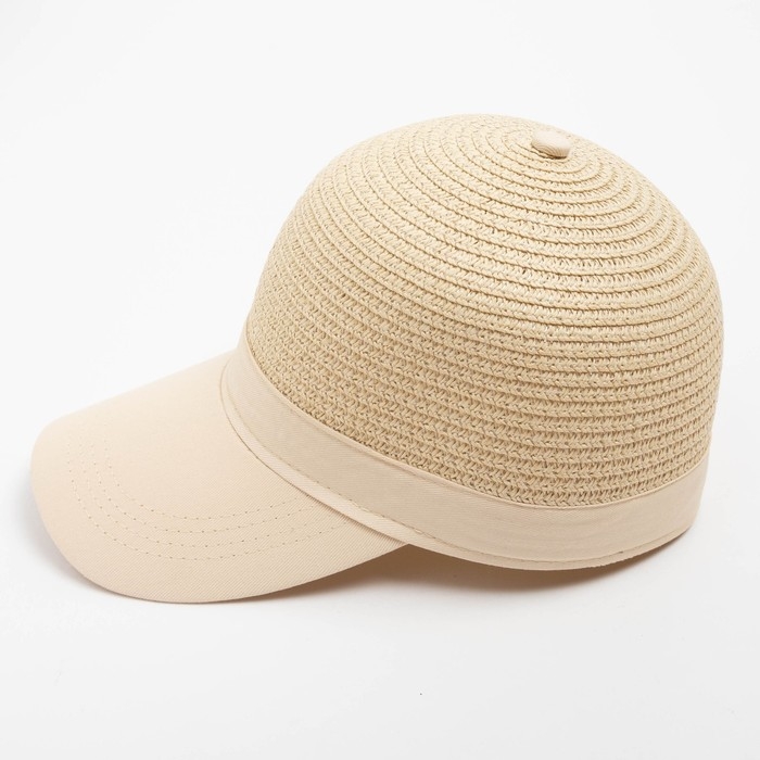 Кепка женская плетеная MINAKU цвет бежевый, размер 56-58 Кепка женская плетеная MINAKU цвет бежевый, размер 56-58