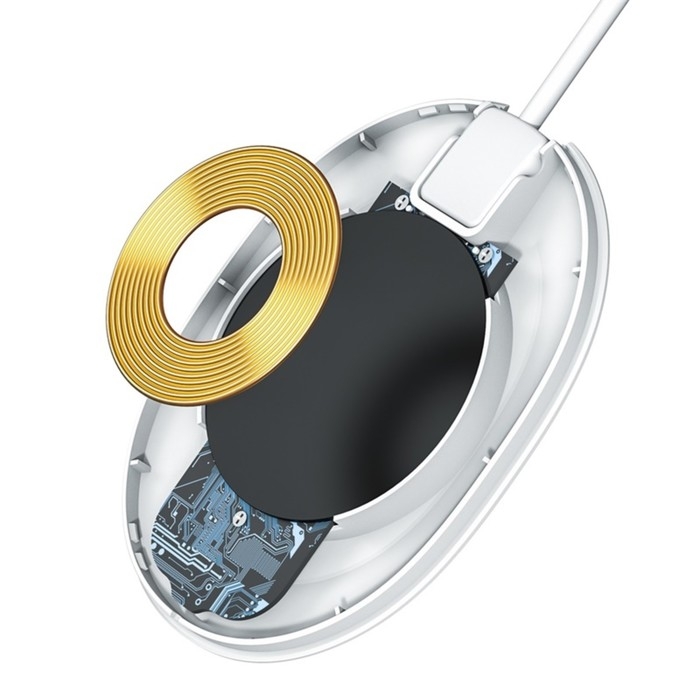 Беспроводное зарядное устройство Baseus Jelly, 2 А, 15W, белое Беспроводное зарядное устройство Baseus Jelly, 2 А, 15W, белое