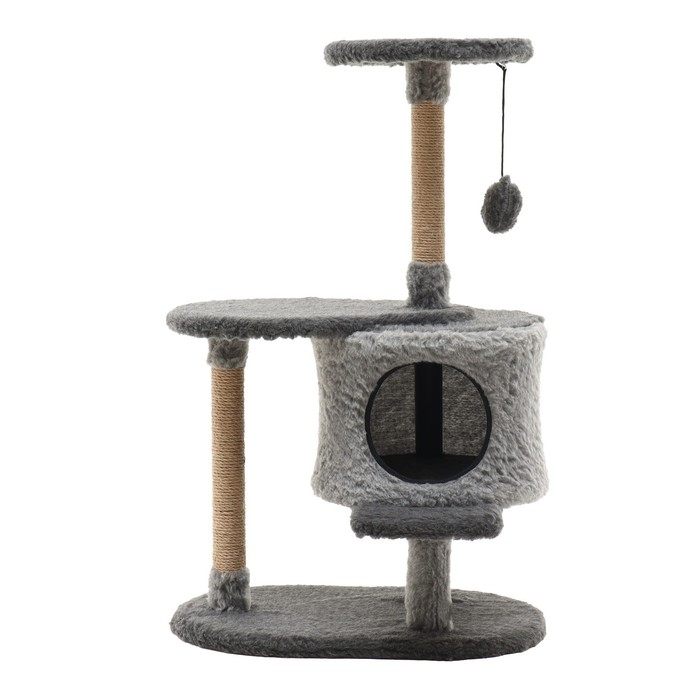 Комплекс для кошек с когтеточкой, разборный, с площадкой, 56 х 42 х 90 см, серый Комплекс для кошек с когтеточкой, разборный, с площадкой, 56 х 42 х 90 см, серый