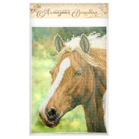 Алмазная мозаика с частичным заполнением на холсте &laquo;Лошадь&raquo;, 15 х 21 см